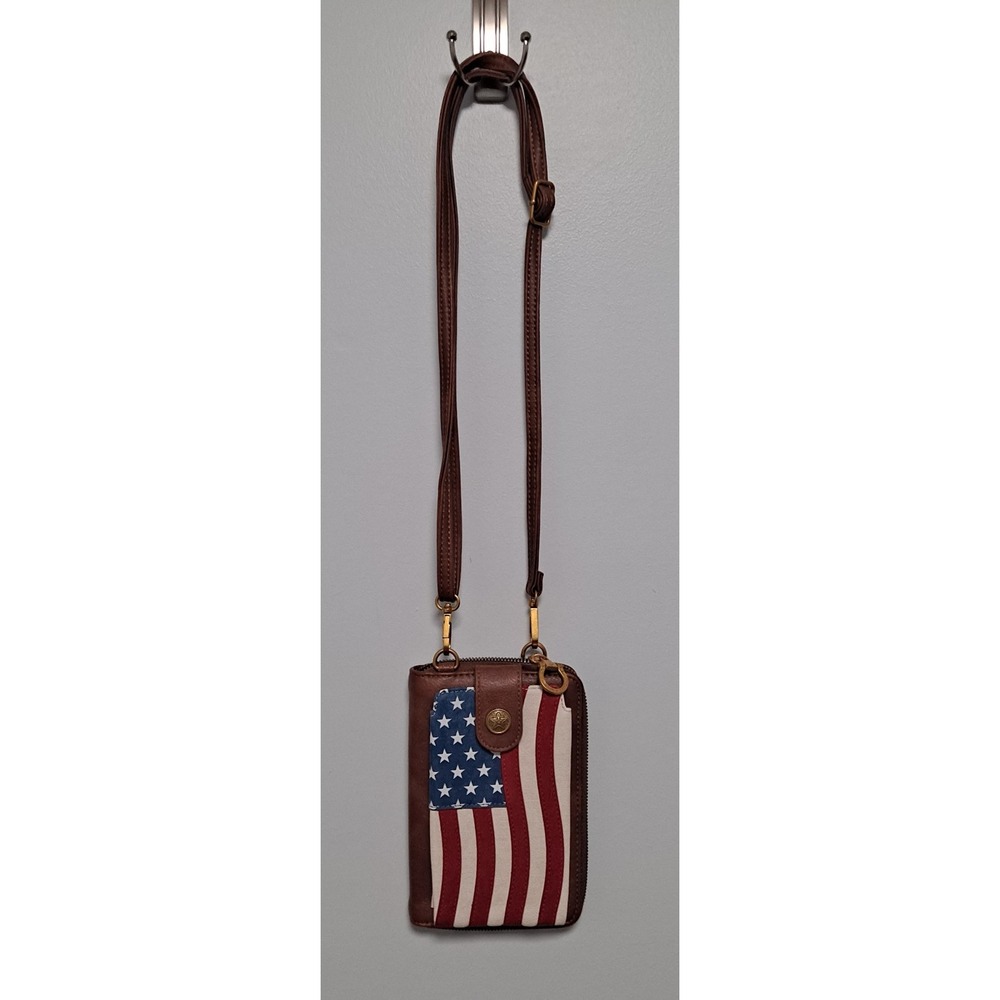 Montana West American Flag RFID Crossbody‎ Phone Wallet